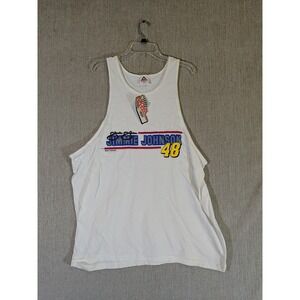 Jimmie Johnson 48 Racing Champions 2XL Nascar Men's White Tank Top Crew Neck Fun